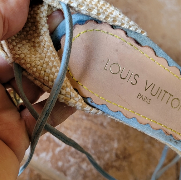 Louis Vuitton Leather/Suede String Wedge Sz. Eur 38 - Picture 5 of 14